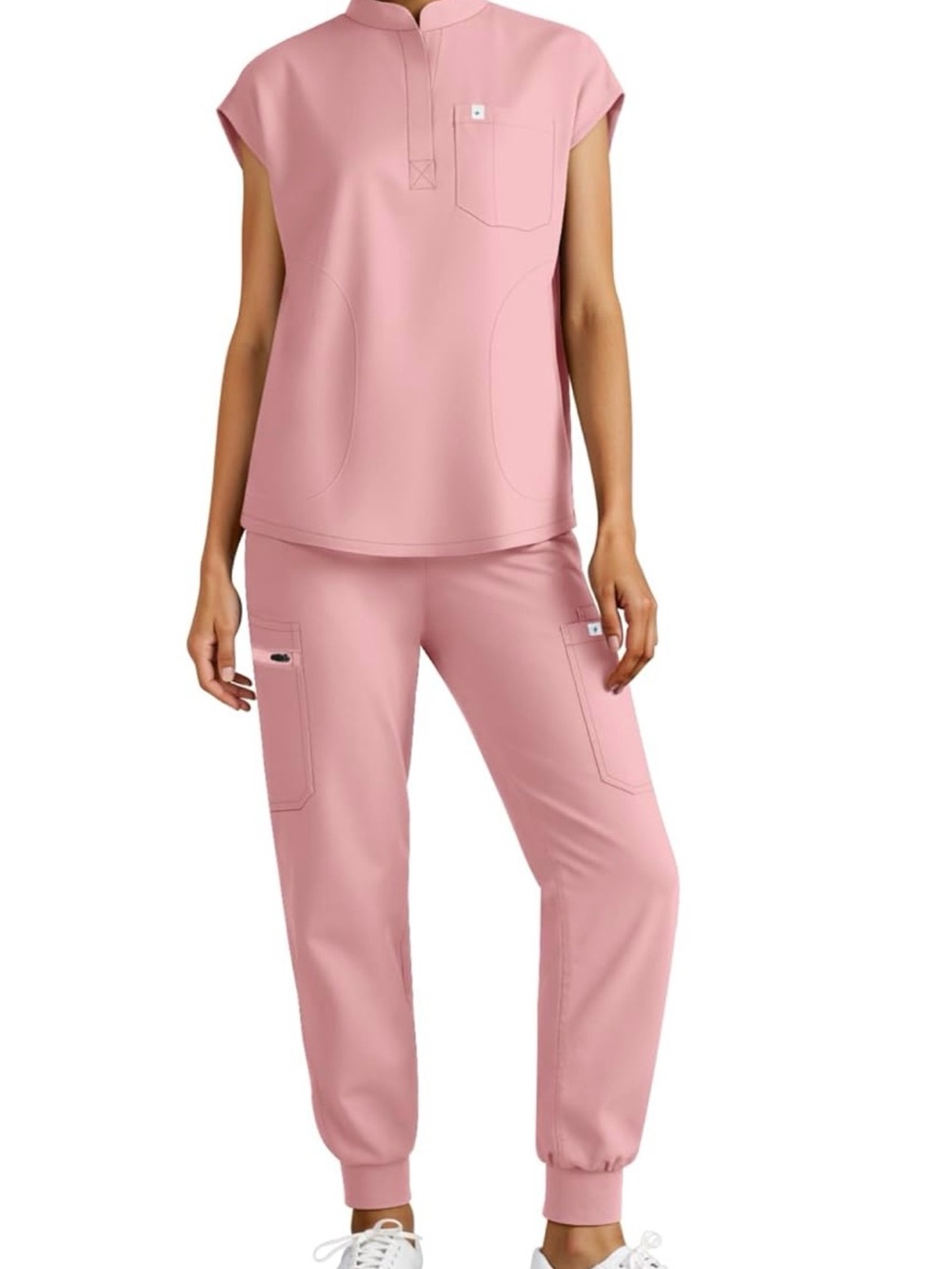 Amazon Pink Women's Medical Scrub Top - Cap Sleeve
